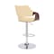 Armen Living Aspen Adjustable Swivel Cream Faux Leather and Walnut Wood Bar Stool with Chrome Base LCASBAWACR - alternate 2